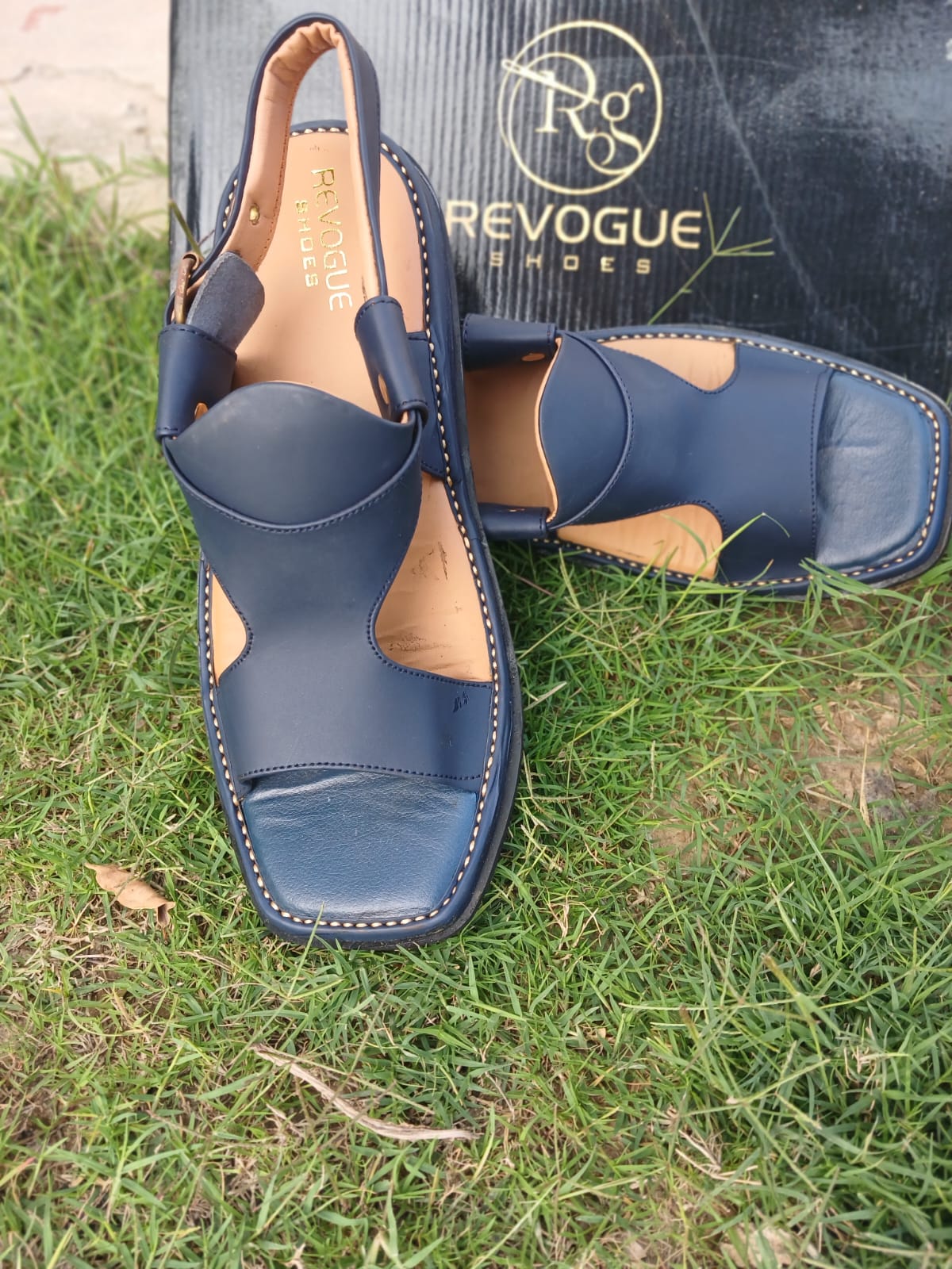 Panjedar Blue Peshawari Chappal